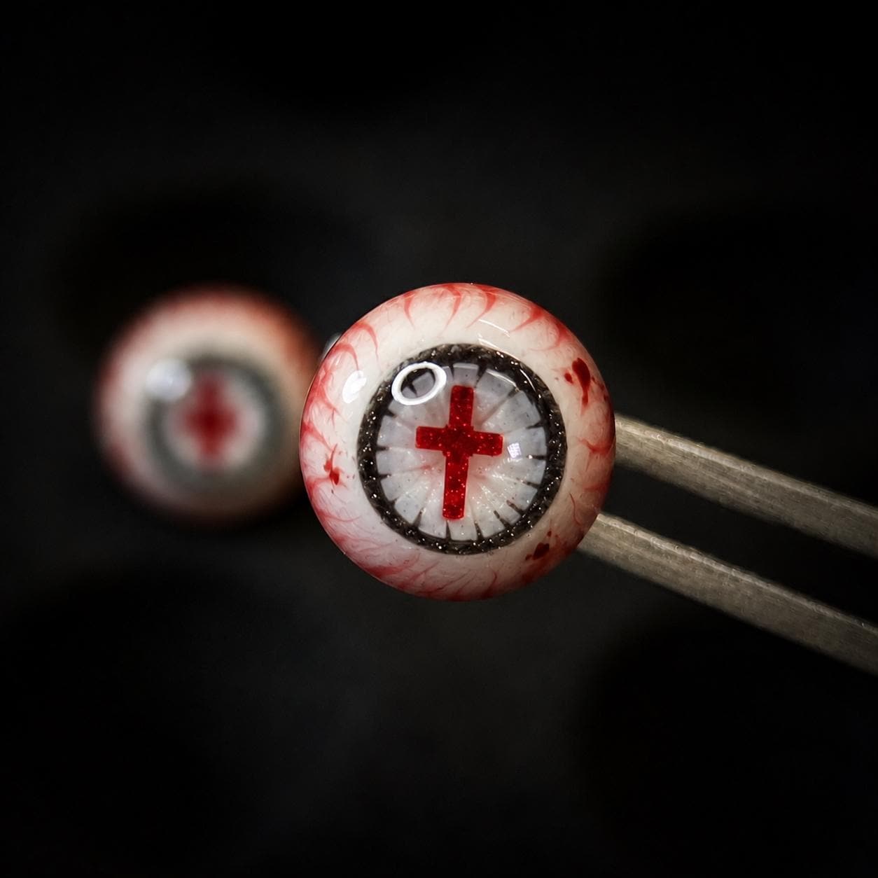 Cthulhu Eye - Sacred Cross | Ear/Tongue/Lip Titanium Studs