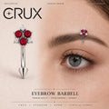 ASTM F136 Titanium Flower Eyebrow Ring, 16G Straight Barbell, Multi Color CZ Floral Brow Piercing Jewelry, Rook Helix Vertical Labret