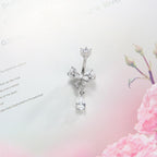 F136 Titanium Butterfly Belly Button Ring ｜ 14G Navel Piercing ｜ CZ Butterfly Navel Ring ｜ Externally Threaded ｜ Gift for Her