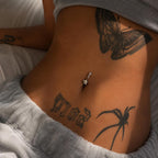 ASTM F136 Titanium Star Belly Button Ring｜14G Navel Piercing｜CZ Star Dangle Navel Ring｜Externally Threaded｜Y2K Jewelry