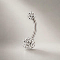 ASTM F136 Titanium Crystal Ball Belly Button Ring｜14G Navel Piercing｜CZ Pavé Ball Navel Ring｜Externally Threaded｜Y2K Jewelry
