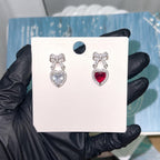 ASTM F136 Titanium Bow Heart Belly Button Ring｜14G Navel Piercing｜CZ Heart Dangle Navel Ring｜Externally Threaded｜Y2K Jewelry