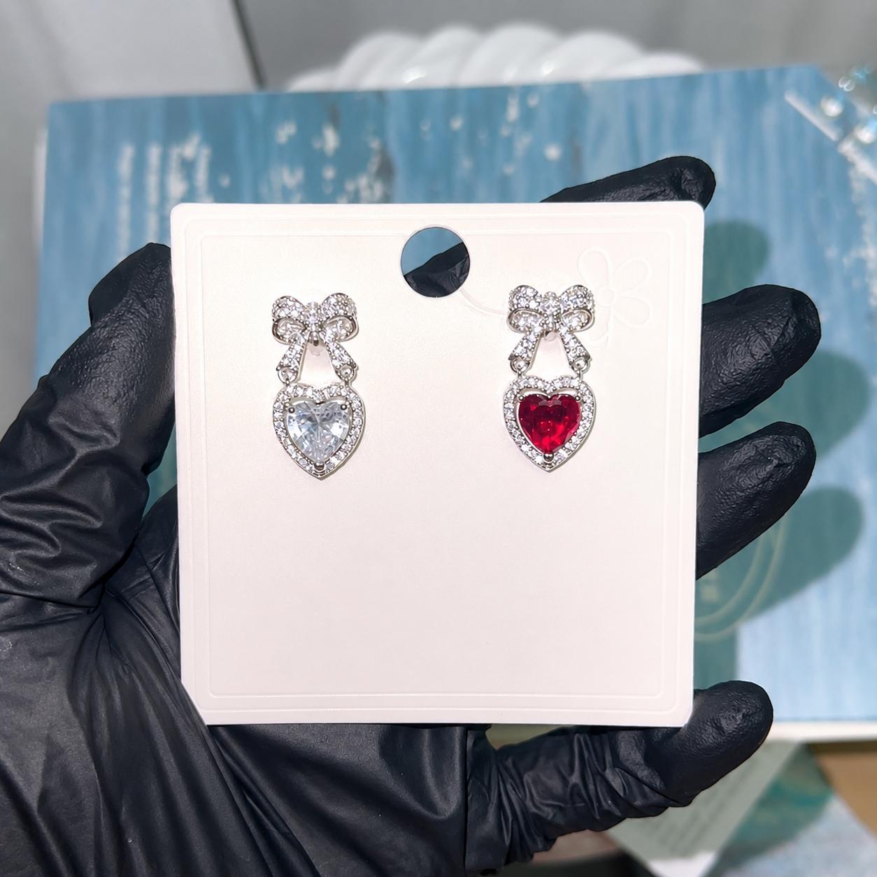 ASTM F136 Titanium Bow Heart Belly Button Ring｜14G Navel Piercing｜CZ Heart Dangle Navel Ring｜Externally Threaded｜Y2K Jewelry