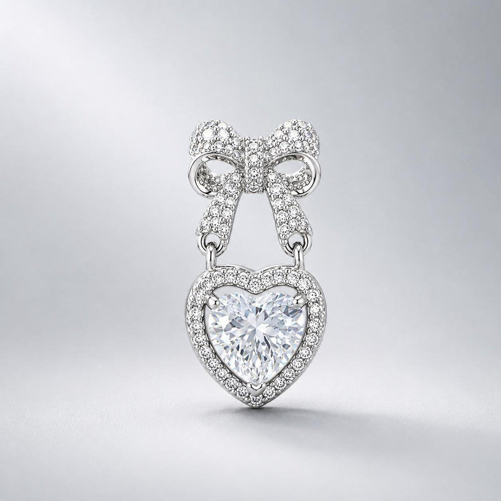 ASTM F136 Titanium Bow Heart Belly Button Ring｜14G Navel Piercing｜CZ Heart Dangle Navel Ring｜Externally Threaded｜Y2K Jewelry