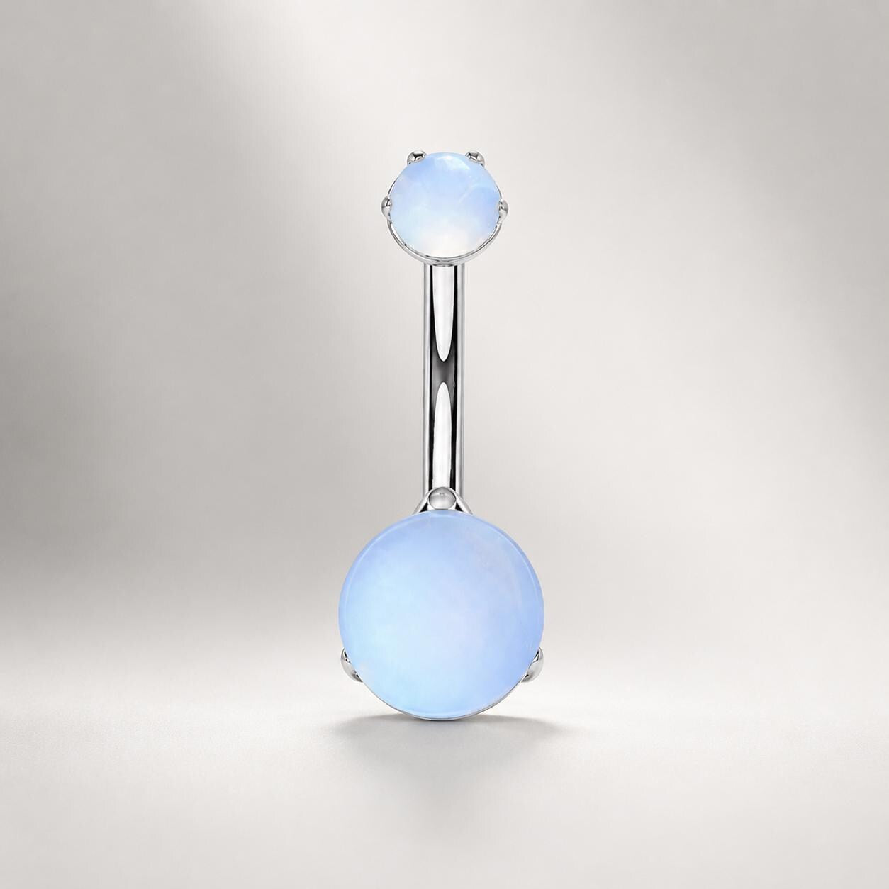 Anti Gravity Belly Button Ring｜F136 Titanium Navel Piercing｜Blue Opal Cat Eye Belly Jewelry｜Internally Threaded Navel Ring｜Y2K Body Jewelry