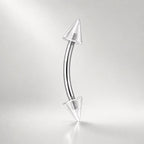 ASTM F136 Titanium Acrylic Spike Eyebrow Ring, 16G Curved Barbell, Colorful Cone Brow Piercing Jewelry, Y2K Rook Labret