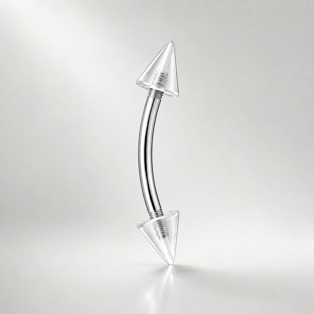 ASTM F136 Titanium Acrylic Spike Eyebrow Ring, 16G Curved Barbell, Colorful Cone Brow Piercing Jewelry, Y2K Rook Labret
