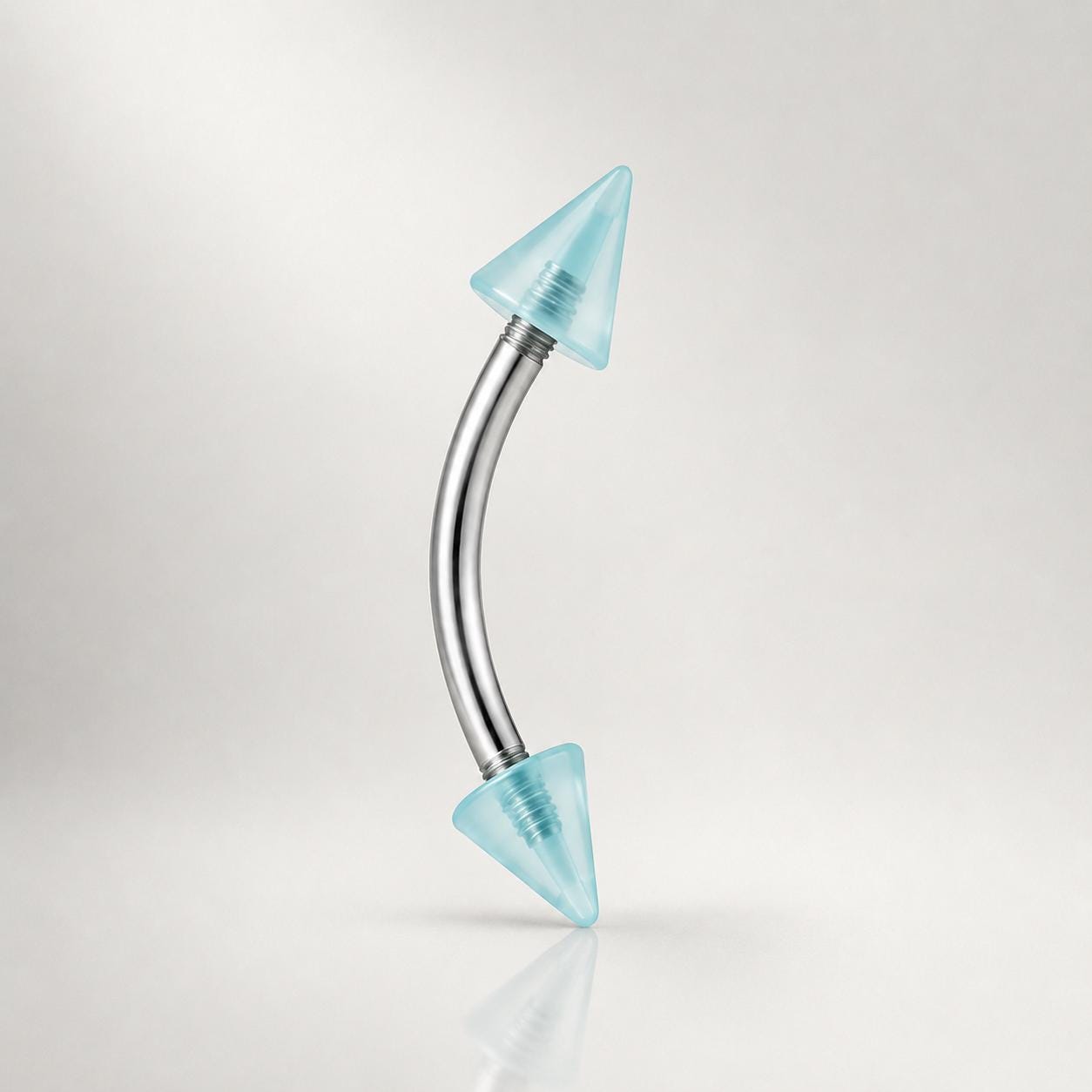 ASTM F136 Titanium Acrylic Spike Eyebrow Ring, 16G Curved Barbell, Colorful Cone Brow Piercing Jewelry, Y2K Rook Labret