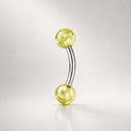 ASTM F136 Titanium Candy Color Eyebrow Ring, 16G Curved Barbell, Acrylic Ball Brow Piercing Jewelry, Rook Vertical Labret