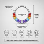 16G Rainbow Baguette Clicker Ring | Titanium Septum Jewelry | CZ Daith Hoop | Helix Cartilage Gift for Her - Image 6