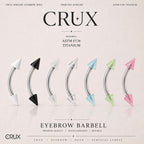 ASTM F136 Titanium Acrylic Spike Eyebrow Ring, 16G Curved Barbell, Colorful Cone Brow Piercing Jewelry, Y2K Rook Labret