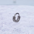 ASTM F136 Titanium Double Hoop Beaded Septum Ring｜16G Hinged Clicker｜Stacked Bead Daith Jewelry｜Hypoallergenic｜Helix Conch Rook Cartilage - Image 6