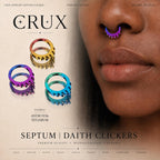 ASTM F136 Titanium Dripping Septum Ring｜16G Hinged Clicker｜Rainbow Melt Daith Jewelry｜Hypoallergenic｜Helix Conch Rook