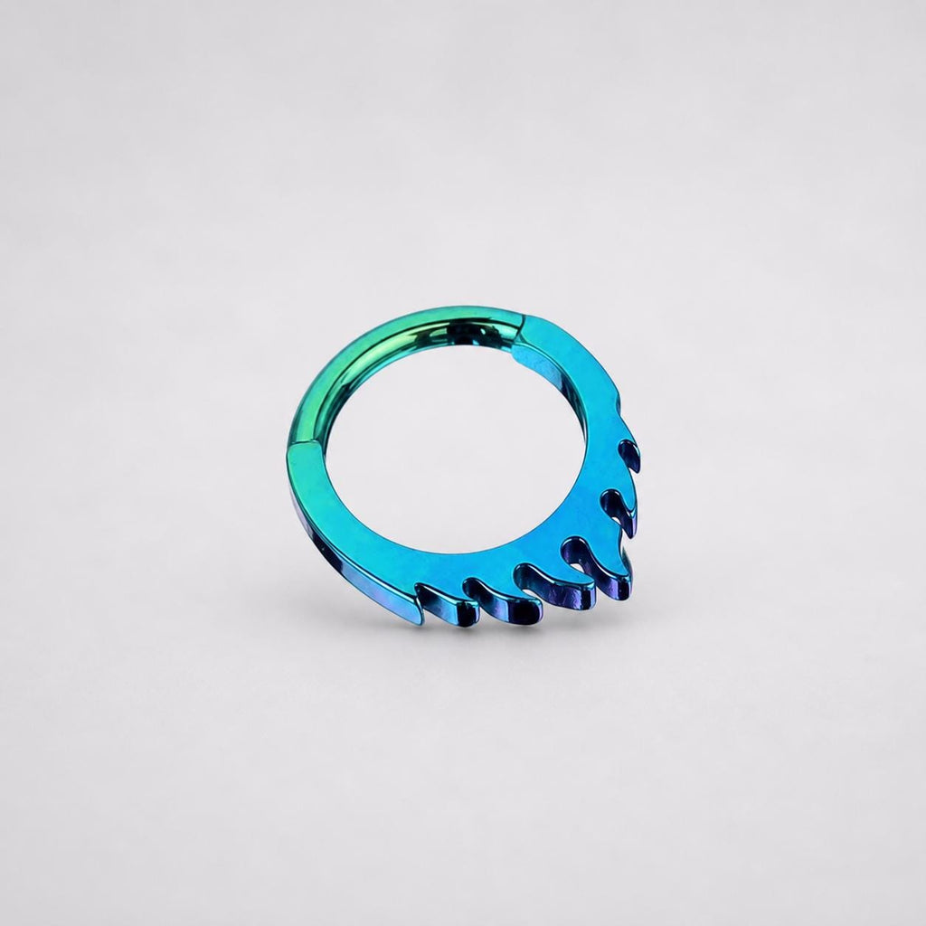 ASTM F136 Titanium Dripping Septum Ring｜16G Hinged Clicker｜Rainbow Melt Daith Jewelry｜Hypoallergenic｜Helix Conch Rook - Image 6
