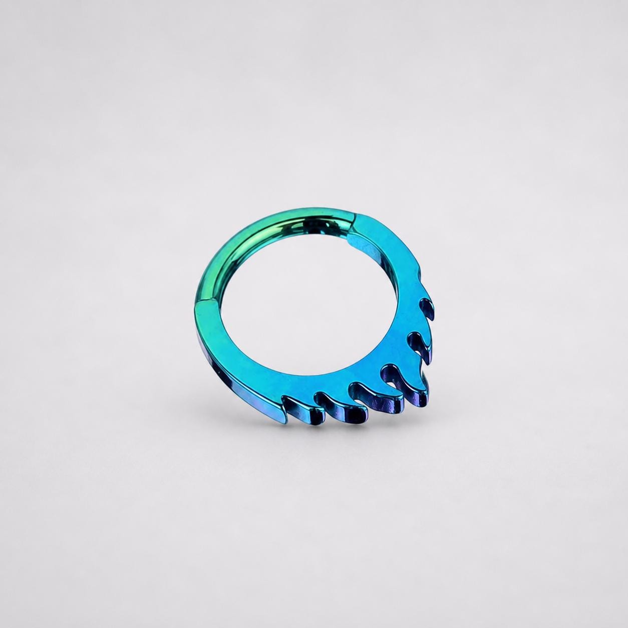 ASTM F136 Titanium Dripping Septum Ring｜16G Hinged Clicker｜Rainbow Melt Daith Jewelry｜Hypoallergenic｜Helix Conch Rook - Image 6