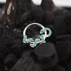 ASTM F136 Titanium Snake Septum Ring｜16G Hinged Clicker｜Sparkling CZ Serpent Daith Jewelry｜Hypoallergenic｜Helix Conch Rook - Image 6