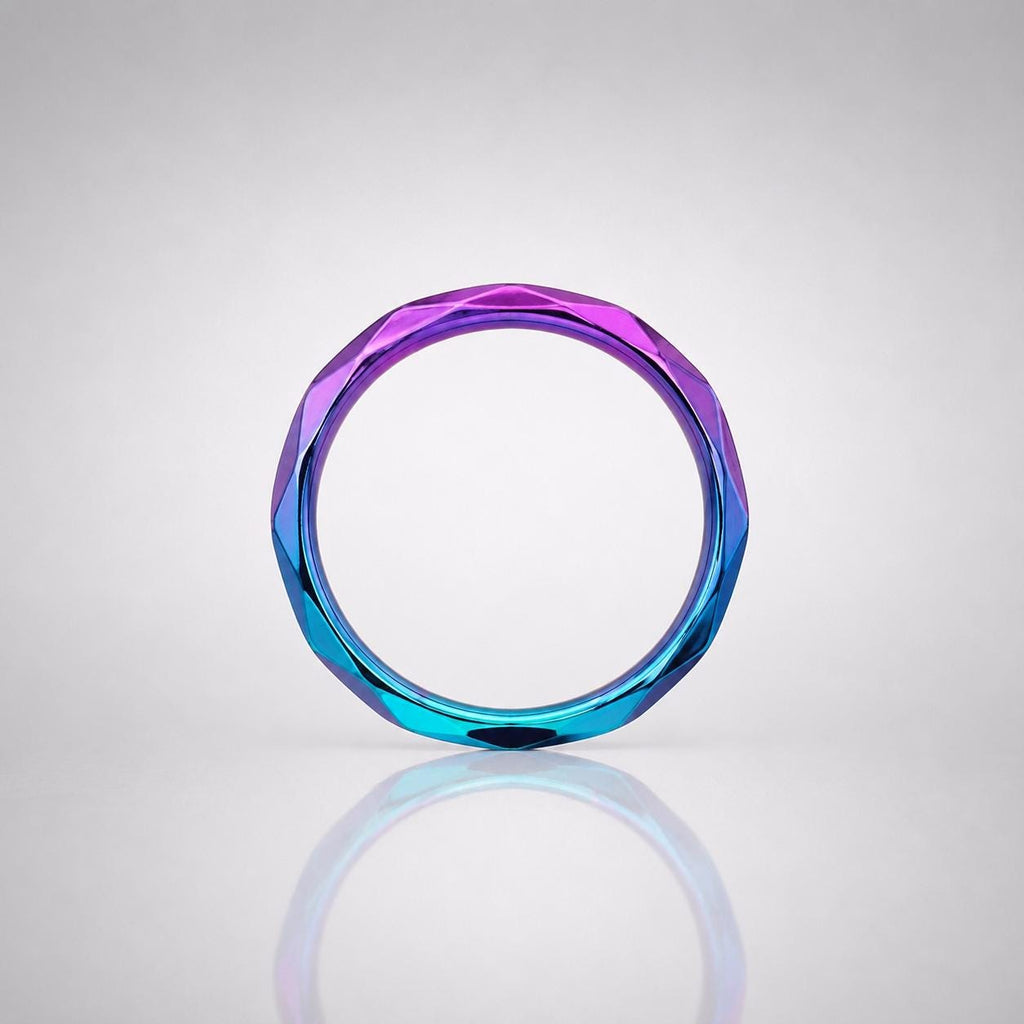 ASTM F136 Titanium Faceted Rainbow Septum Ring｜16G Hinged Clicker｜Geometric Daith Jewelry｜Hypoallergenic｜Helix Conch Rook - Image 8