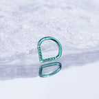 ASTM F136 Titanium CZ Teardrop Septum Ring｜16G Hinged Clicker｜Colorful Daith Jewelry｜Hypoallergenic｜Helix Conch Rook - Image 4