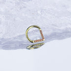 ASTM F136 Titanium CZ Teardrop Septum Ring｜16G Hinged Clicker｜Colorful Daith Jewelry｜Hypoallergenic｜Helix Conch Rook - Image 5