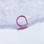 ASTM F136 Titanium CZ Teardrop Septum Ring｜16G Hinged Clicker｜Colorful Daith Jewelry｜Hypoallergenic｜Helix Conch Rook - Image 3
