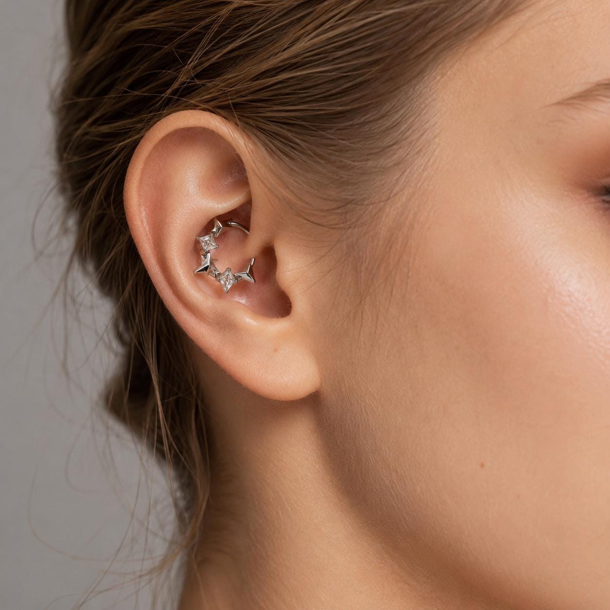 ASTM F136 Titanium Bow Septum Ring｜16G Hinged Clicker｜Cute Bow Daith Jewelry｜Hypoallergenic｜Helix Conch Rook Cartilage - Image 2