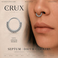 ASTM F136 Titanium Beaded CZ Septum Ring｜16G Hinged Clicker｜Sparkling Daith Jewelry｜Hypoallergenic｜Helix Conch Rook Cartilage