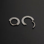 ASTM F136 Titanium Pavé CZ Septum Ring｜16G Double Row Hinged Clicker｜Sparkling Daith Jewelry｜Hypoallergenic｜Helix Conch Rook Cartilage - Image 3