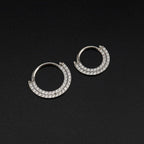 ASTM F136 Titanium Pavé CZ Septum Ring｜16G Double Row Hinged Clicker｜Sparkling Daith Jewelry｜Hypoallergenic｜Helix Conch Rook Cartilage - Image 4