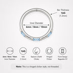ASTM F136 Titanium Baguette CZ Septum Ring｜16G Hinged Clicker｜Colorful Crystal Daith Jewelry｜Hypoallergenic｜Helix Conch Rook - Image 7