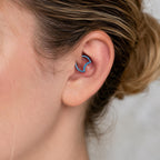 ASTM F136 Titanium Crescent Moon Septum Ring｜16G Hinged Clicker｜Sparkling CZ Daith Jewelry｜Hypoallergenic｜Helix Conch Rook Cartilage - Image 2