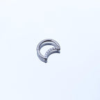 ASTM F136 Titanium Crescent Moon Septum Ring｜16G Hinged Clicker｜Sparkling CZ Daith Jewelry｜Hypoallergenic｜Helix Conch Rook Cartilage - Image 8