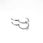 ASTM F136 Titanium Opal Heart Septum Ring｜16G Hinged Clicker｜Sparkling CZ Daith Jewelry｜Hypoallergenic｜Helix Conch Rook Cartilage - Image 3