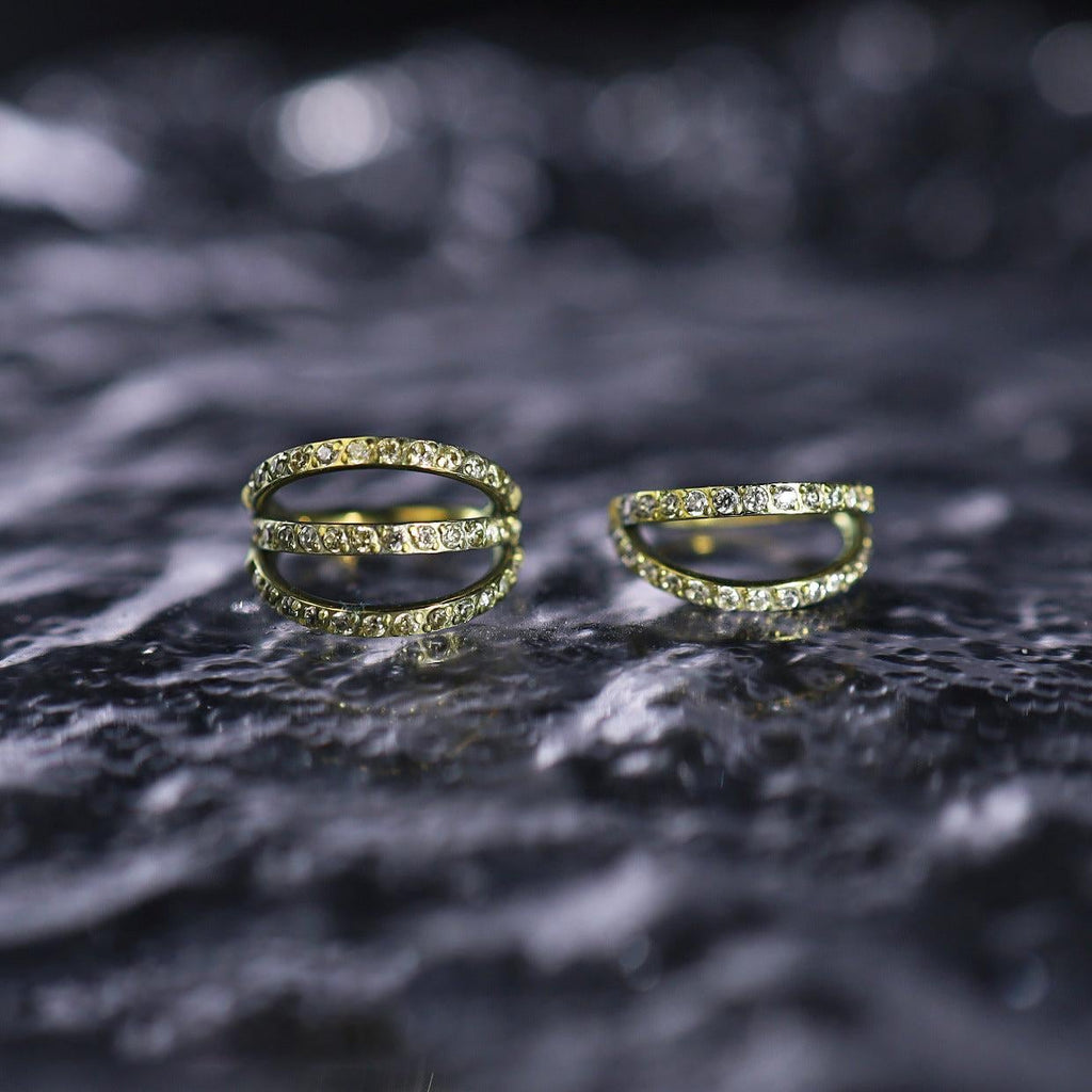 ASTM F136 Titanium Double & Triple Row CZ Septum Ring｜16G Hinged Clicker｜Stacked Daith Jewelry｜Hypoallergenic｜Helix Conch Rook Cartilage - Image 6