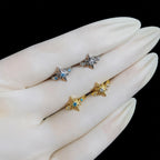 ASTM F136 Titanium Starburst Septum Ring｜16G Hinged Clicker｜Colorful CZ Daith Jewelry｜Helix Conch Rook Cartilage - Image 3
