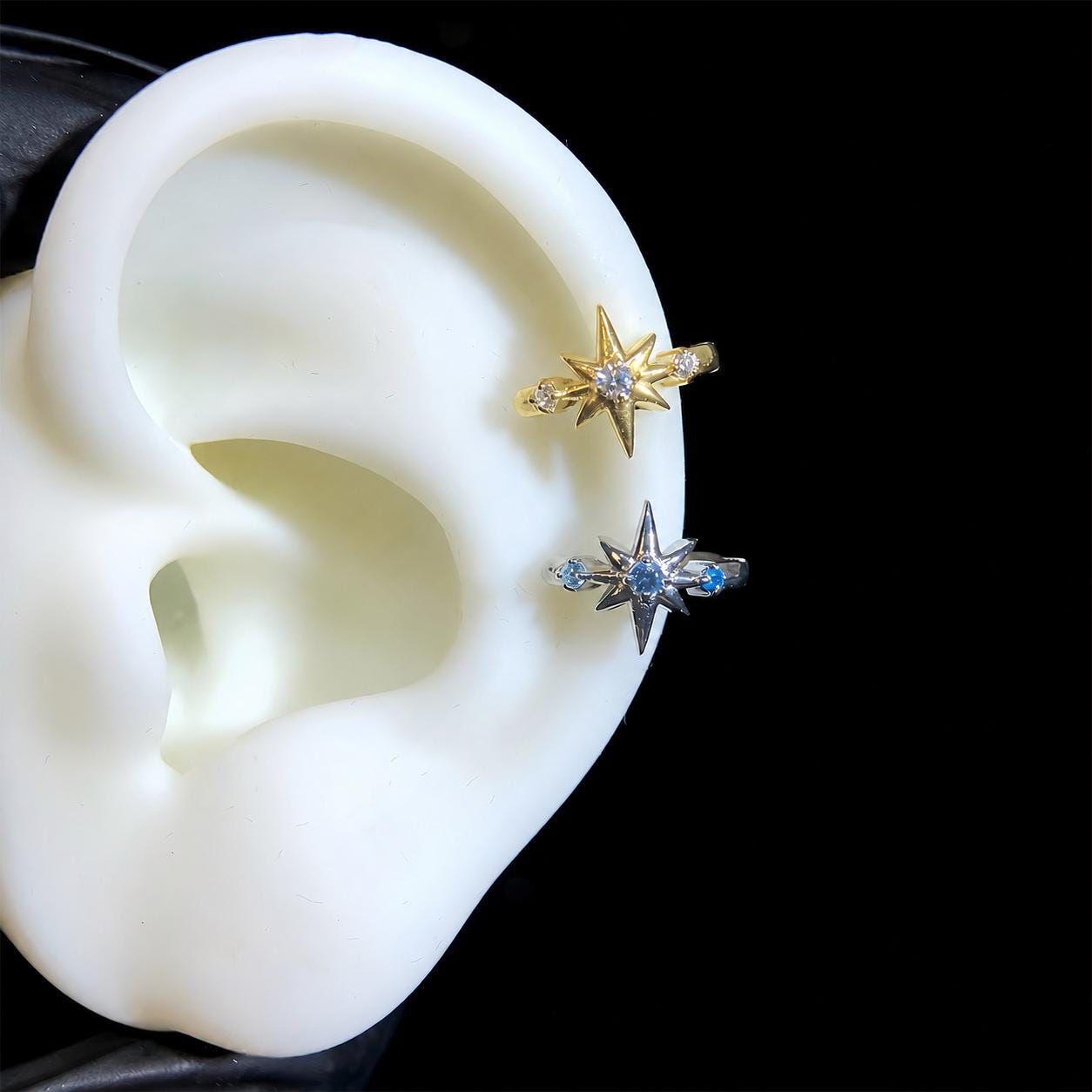 ASTM F136 Titanium Starburst Septum Ring｜16G Hinged Clicker｜Colorful CZ Daith Jewelry｜Helix Conch Rook Cartilage - Image 4