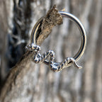 ASTM F136 Titanium Snake Septum Ring｜16G Hinged Clicker｜Serpent Daith Jewelry｜Hypoallergenic｜Helix Conch Rook Cartilage - Image 5