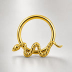 ASTM F136 Titanium Snake Septum Ring｜16G Hinged Clicker｜Serpent Daith Jewelry｜Hypoallergenic｜Helix Conch Rook Cartilage - Image 7