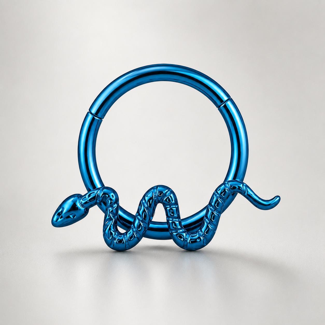 ASTM F136 Titanium Snake Septum Ring｜16G Hinged Clicker｜Serpent Daith Jewelry｜Hypoallergenic｜Helix Conch Rook Cartilage - Image 10