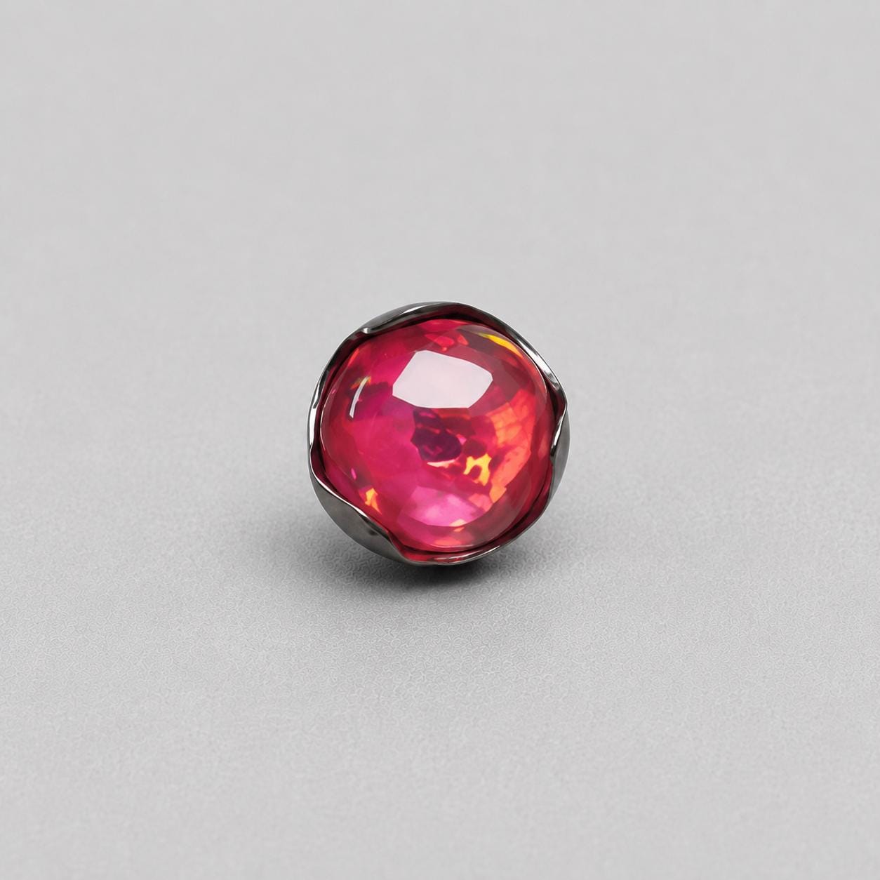 Titanium Jelly Opal Wave-Edge Piercing Top - image 9