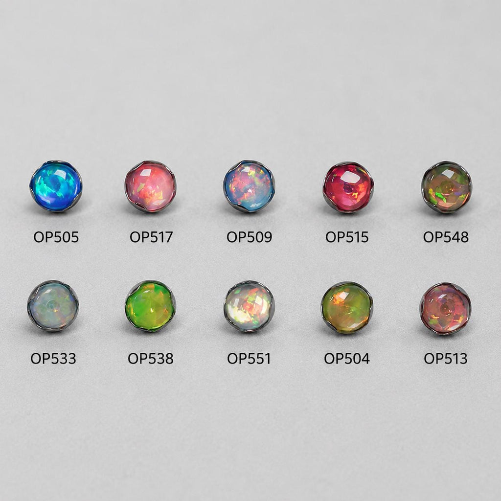 Titanium Jelly Opal Wave-Edge Piercing Top - image 8