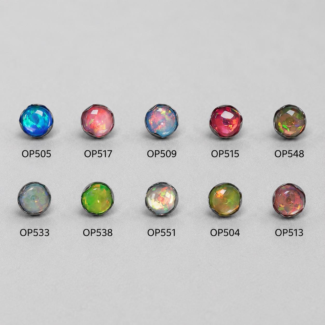 Titanium Jelly Opal Wave-Edge Piercing Top - image 8