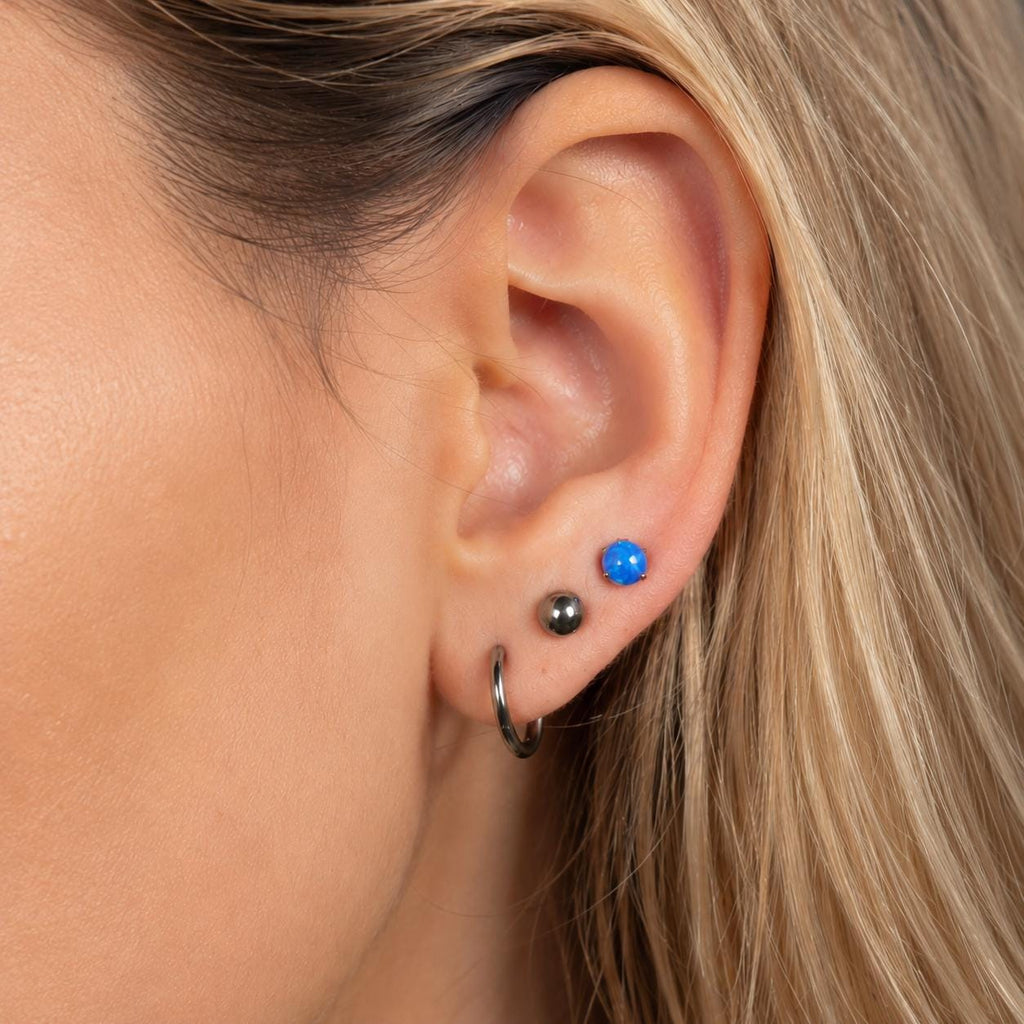 Titanium Fire Opal Four-Prong Piercing Top - image 4