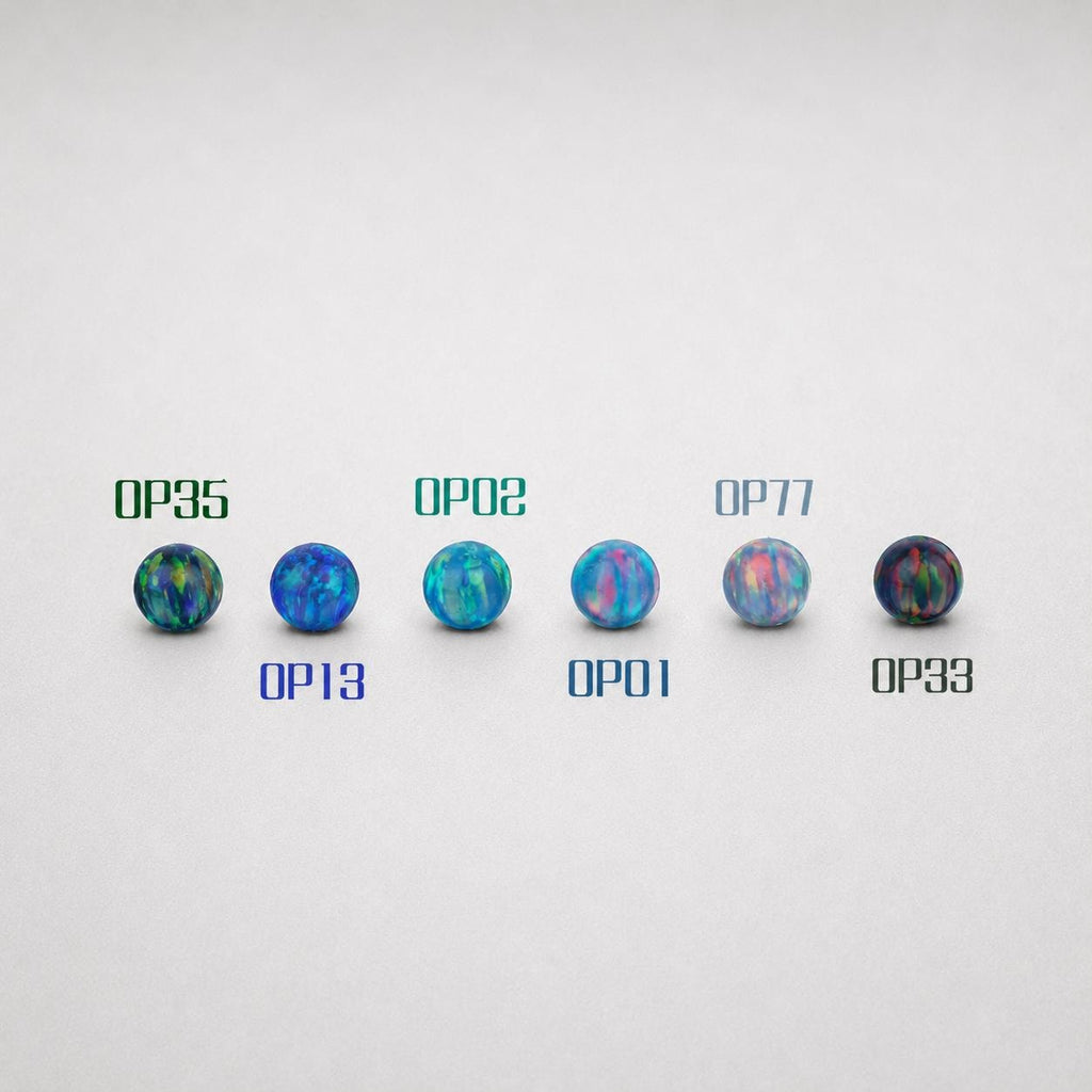 Titanium Fire Opal Ball Piercing Top - image 9