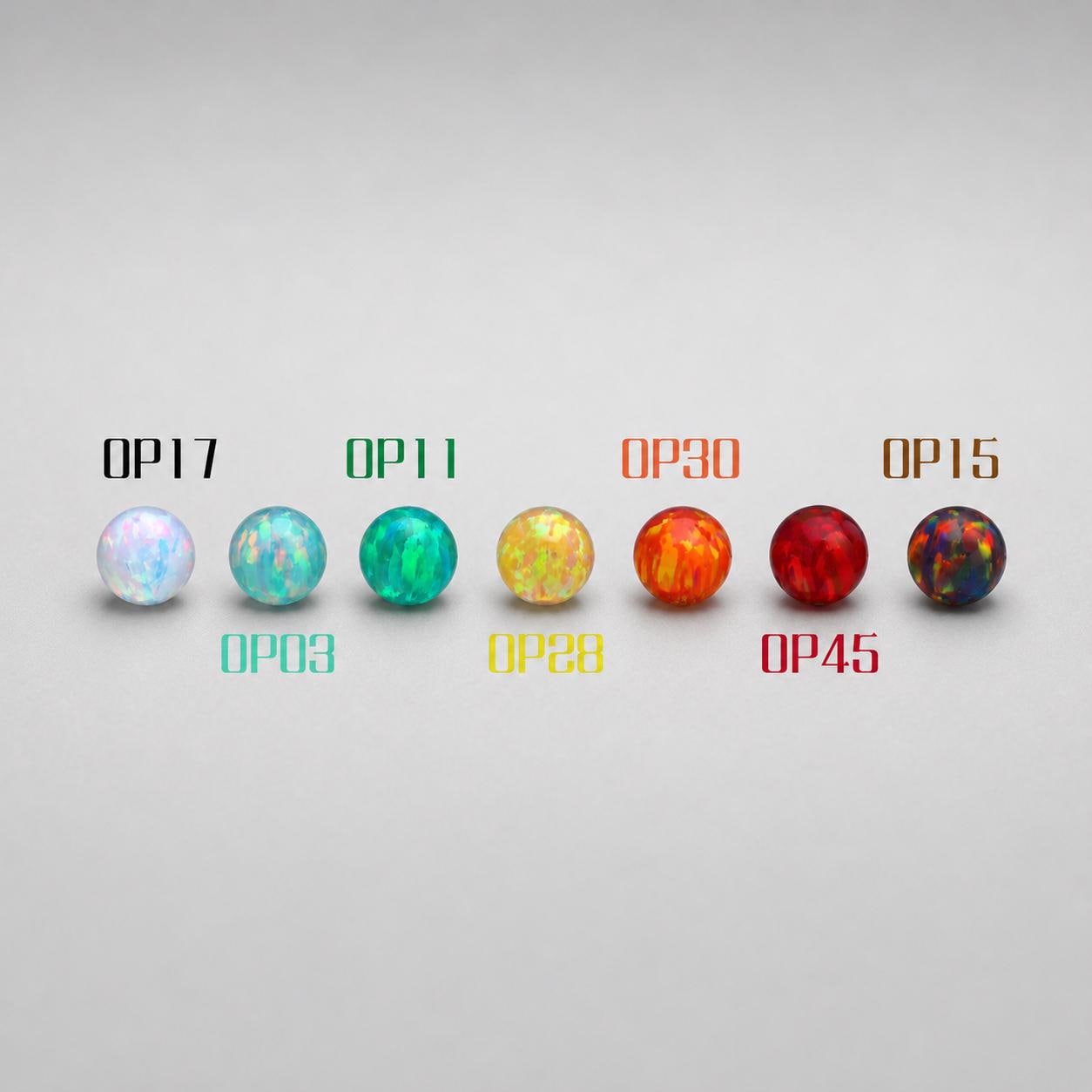 Titanium Fire Opal Ball Piercing Top - image 10