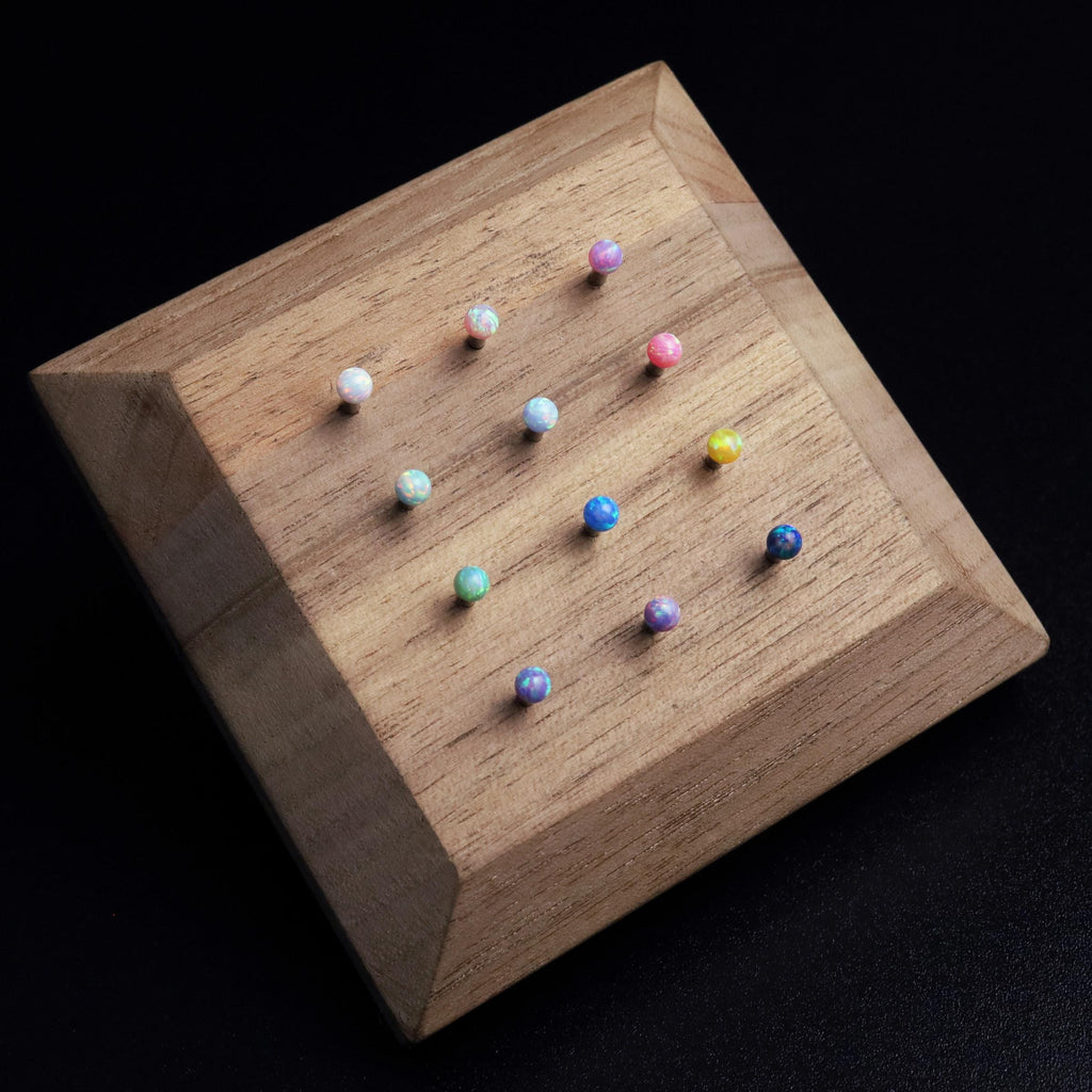 Titanium Fire Opal Ball Piercing Top - image 3