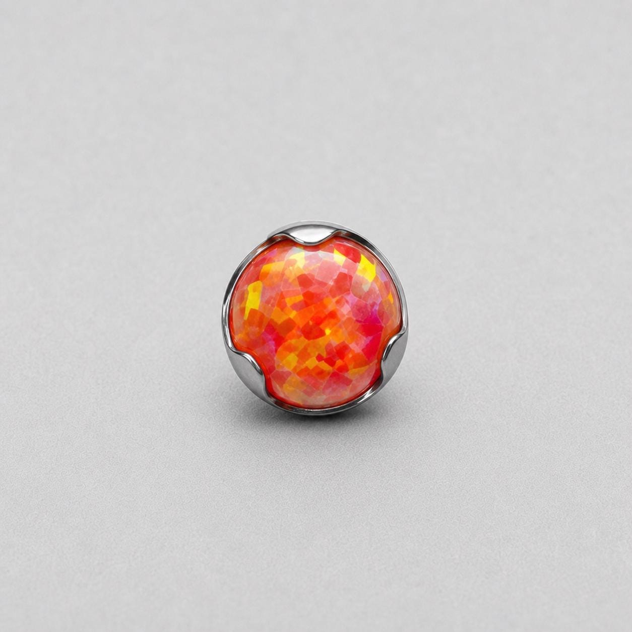 Titanium Fire Opal Wave-Edge Piercing Top - image 9