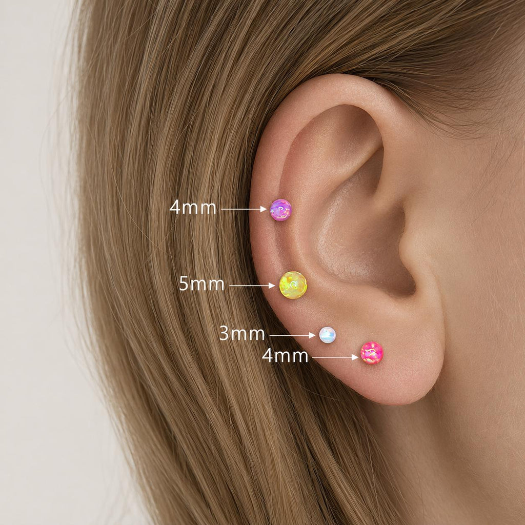Titanium Fire Opal Ball Piercing Top - image 2