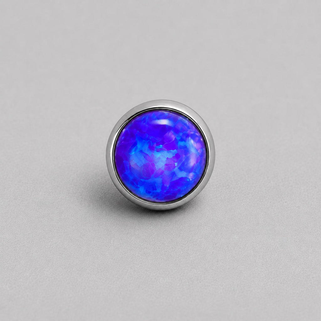 Titanium Fire Opal Threadless Piercing Top - image 10