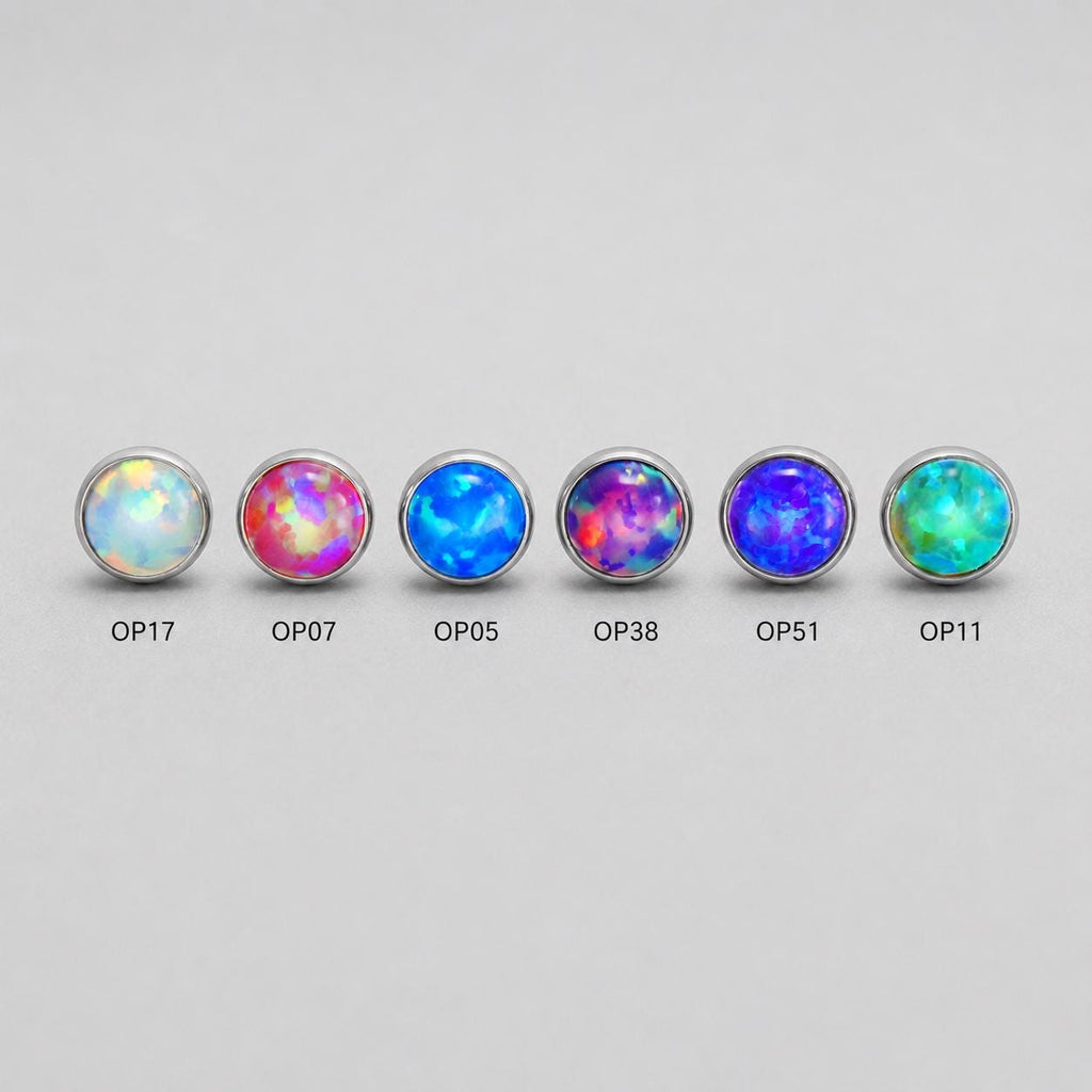 Titanium Fire Opal Threadless Piercing Top - image 9