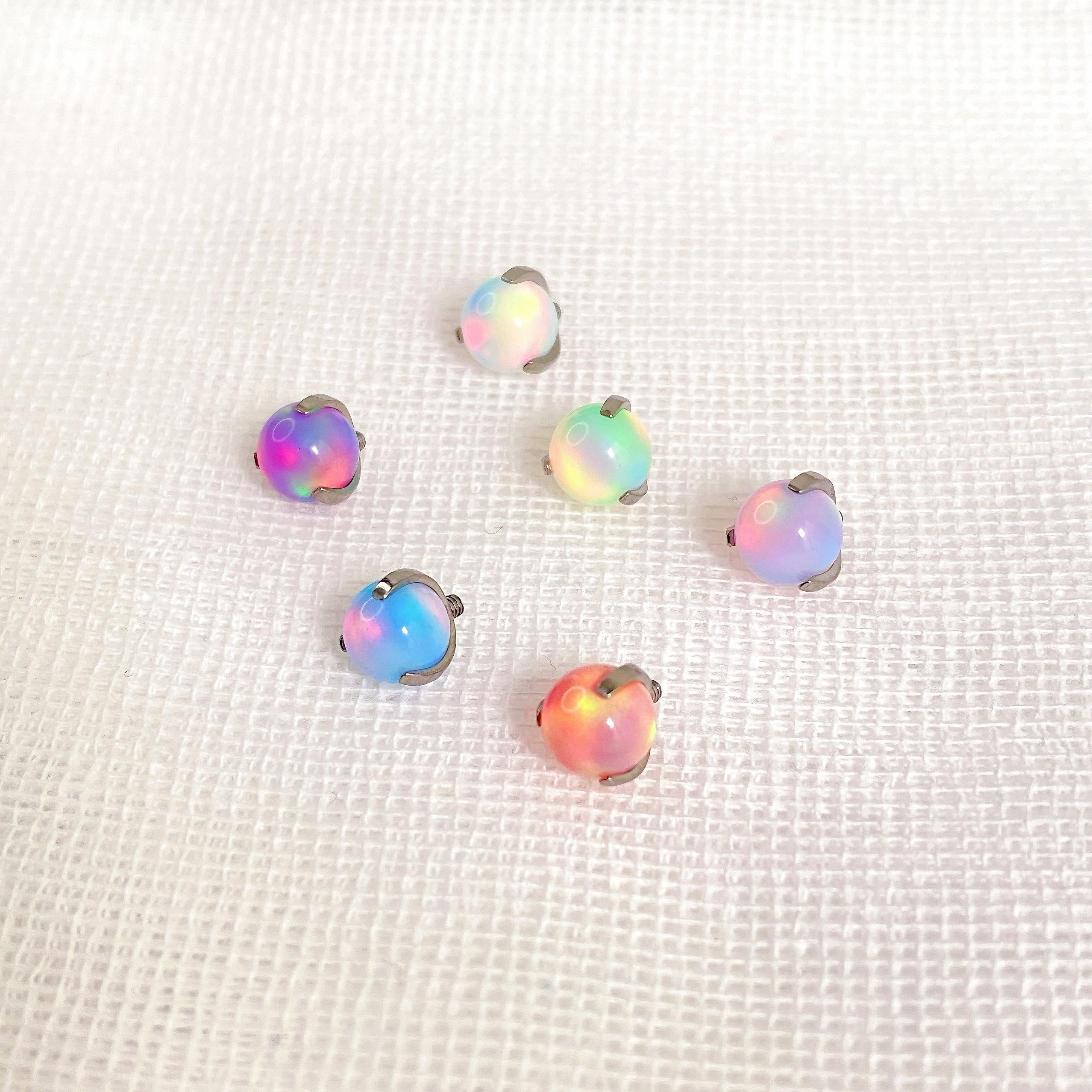 Titanium Nebula Opal Three-Prong Piercing Top - image 6
